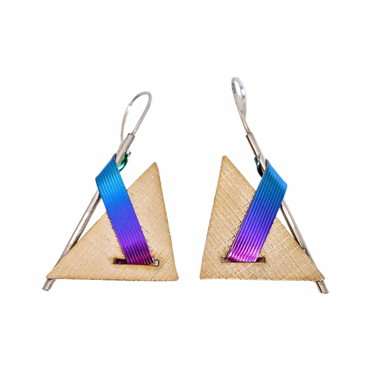 Gold Triangle Niobium Earrings