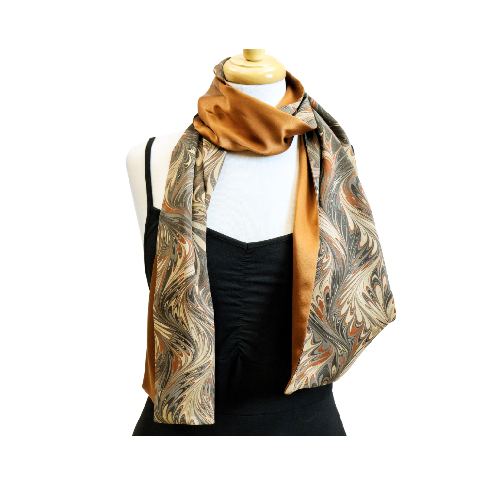 Hand Marbled Silk Scarf