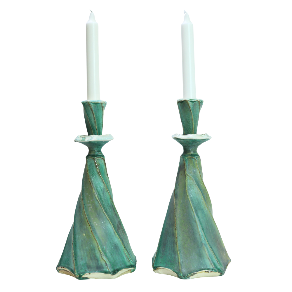 Candlestick Pair - Turquoise