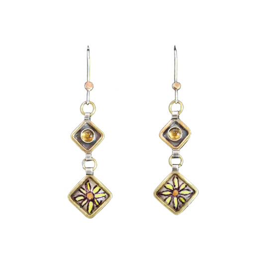 Yellow Daisy Dangle w/Citrine