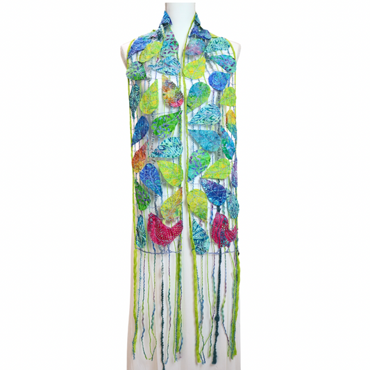Scarf #1. Leaves & Birds