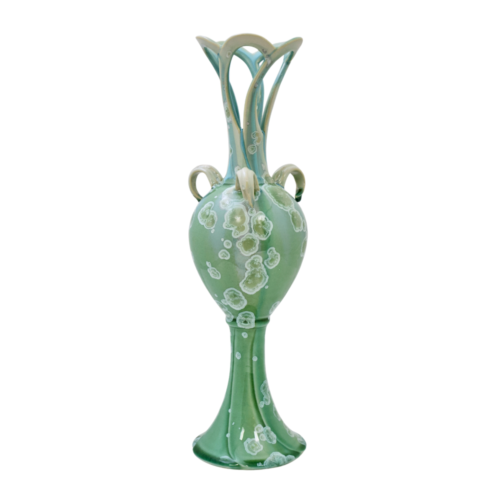 Sage Tall Carved Vase