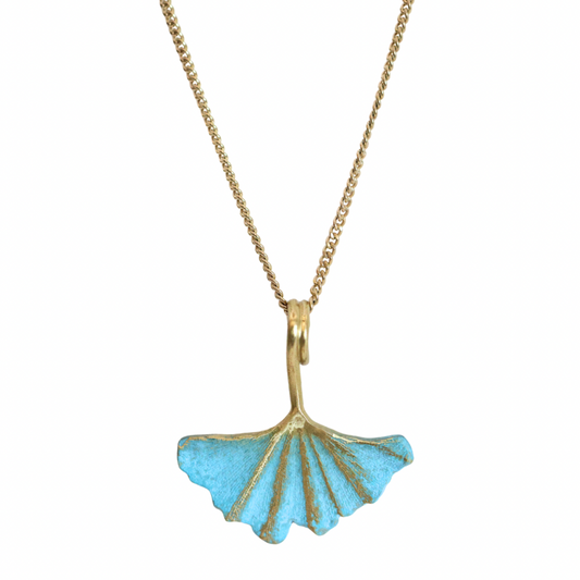 Ginkgo Bronze Patina Pendant