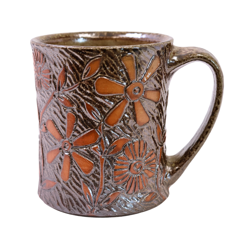 Flower Mug (Brown)