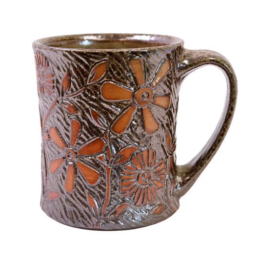 Flower Mug (Brown)