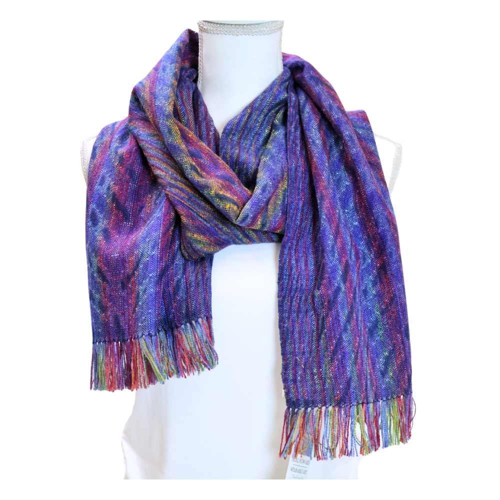 Woven Shibori Scarf Rainbow