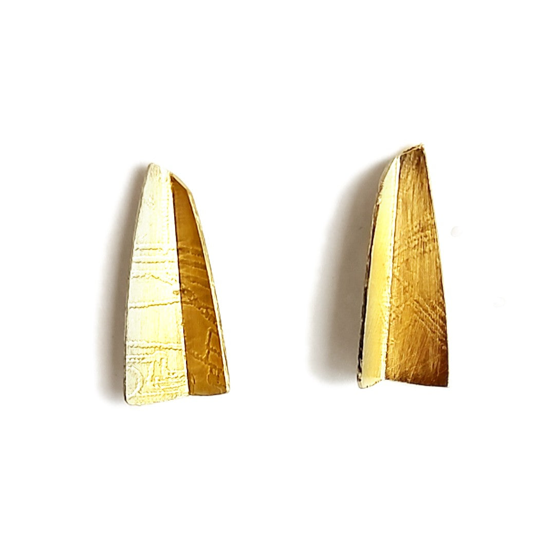 Vermeil Folded Rectangle Studs