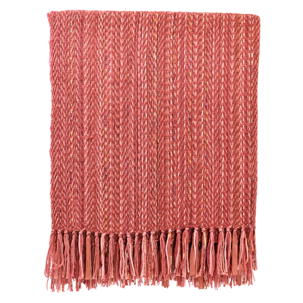 Handwoven Throw - Coral