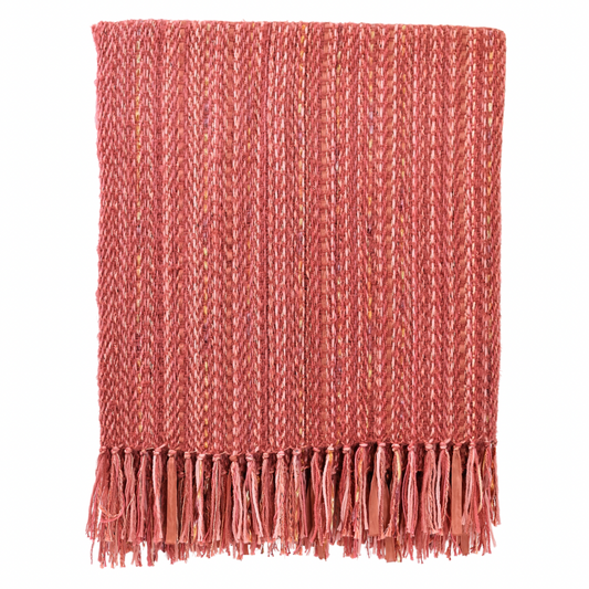 Handwoven Throw - Coral