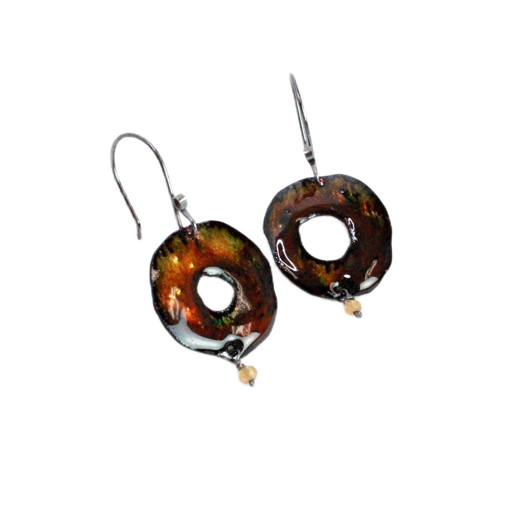Small Dangle Crater Earrings