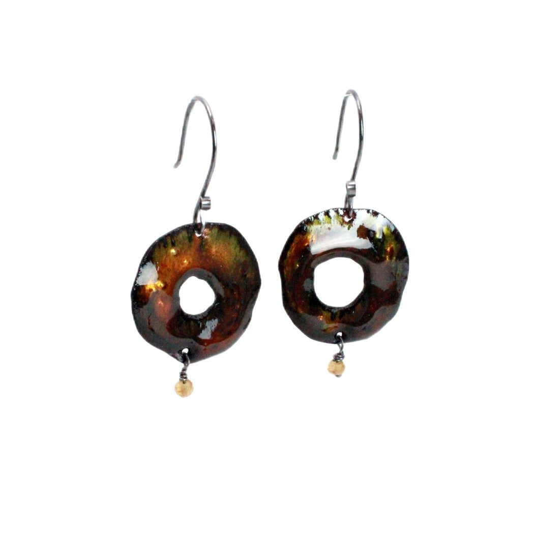 Small Dangle Crater Earrings