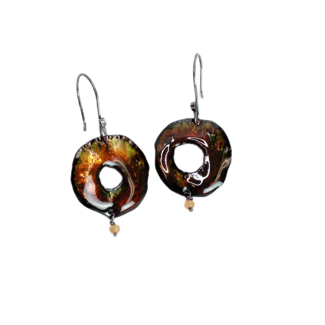 Small Dangle Crater Earrings