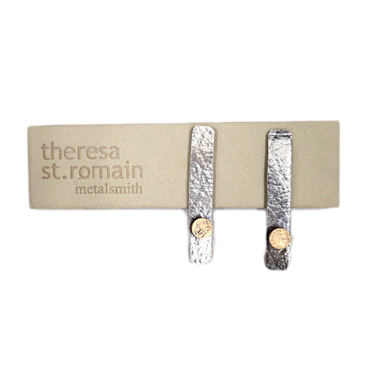 Long Silver Post Earrings