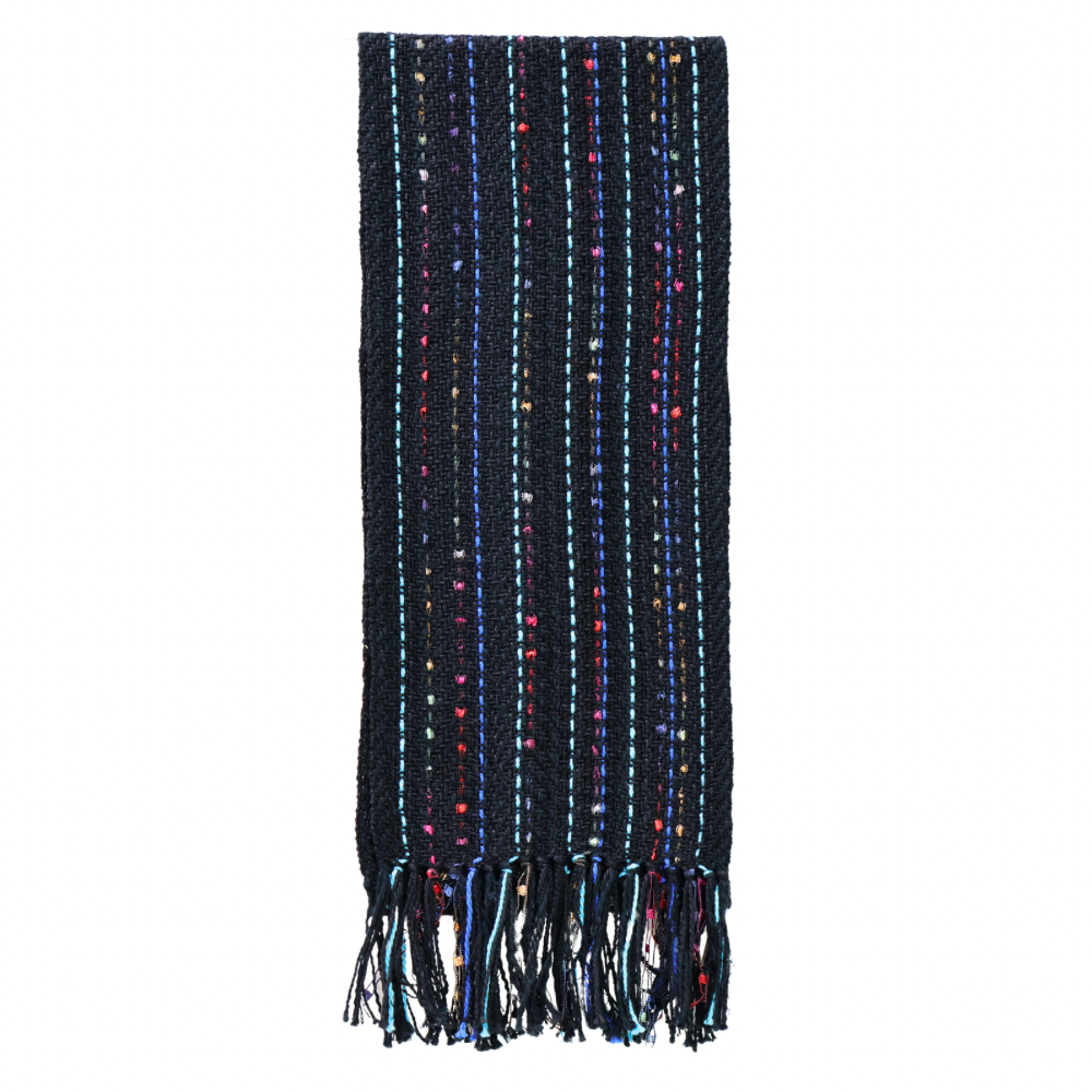 Cotton/Rayon Scarf - Black/Multi