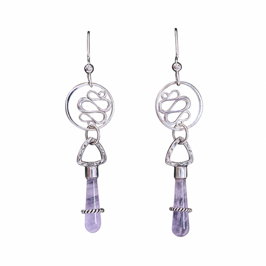 SS, Rose Quartz Dangles