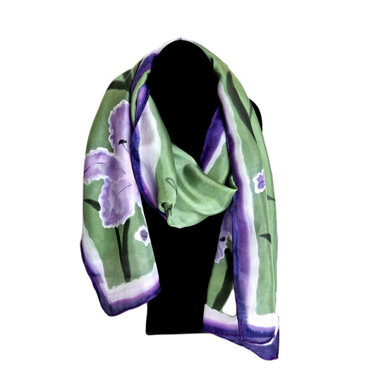 Lavender Lilies Silk Scarf
