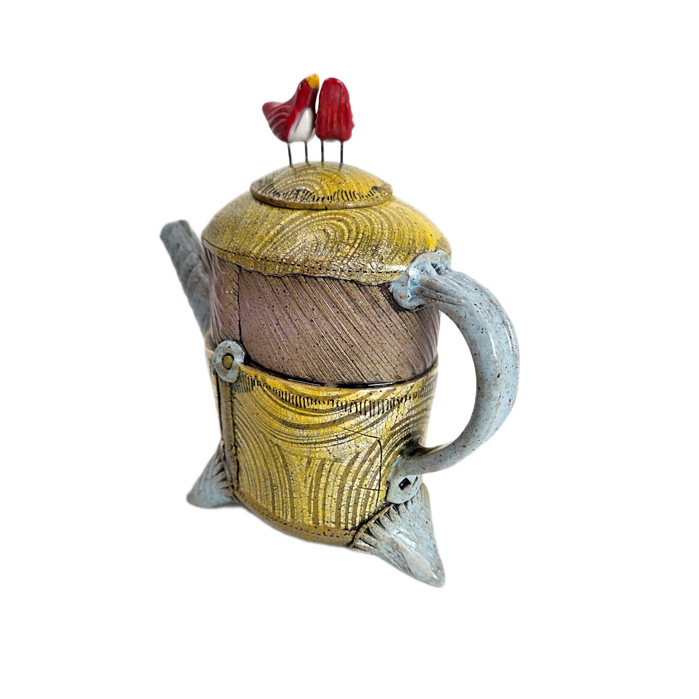 Red Bird Top Teapot
