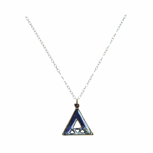 Enameled Triangle Pendant NK Purple
