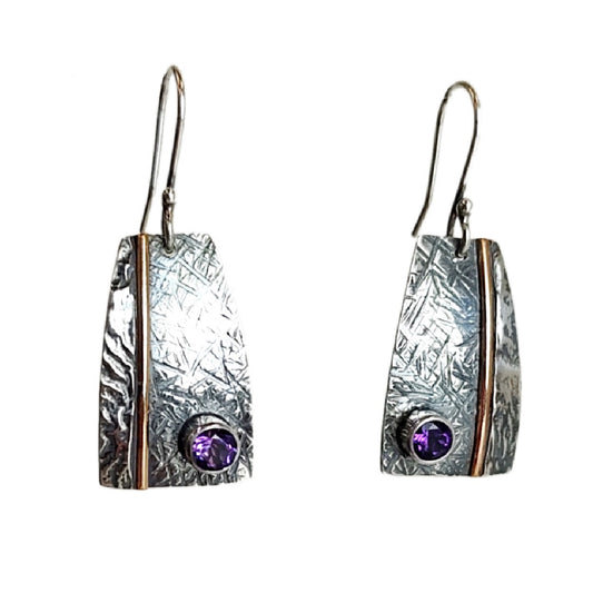 Amethyst Rectangle Earrings