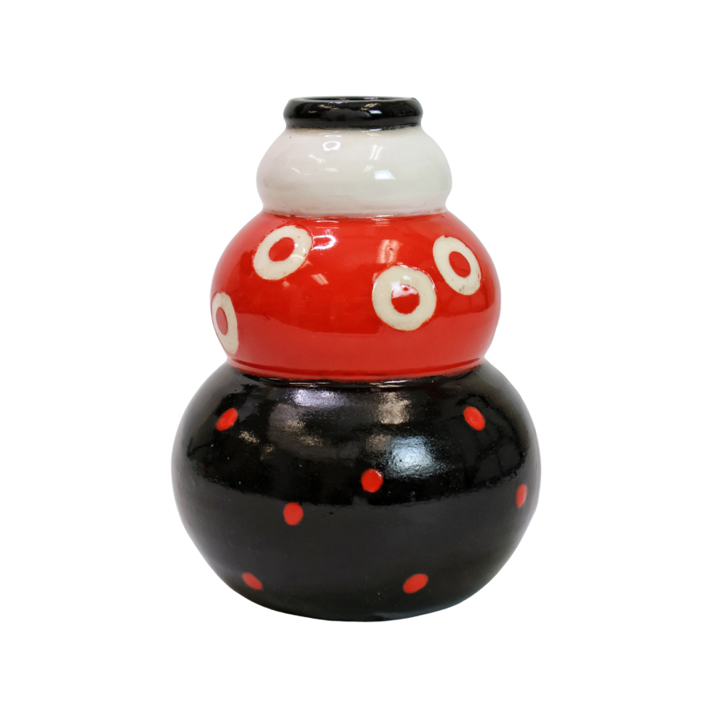 Sm Blk/Rd/Wt Vase