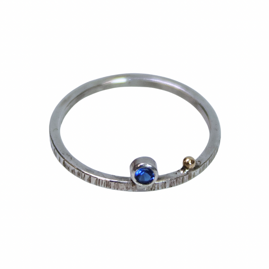 Stack Ring Sz6¼ Blue Spinel SS/14k