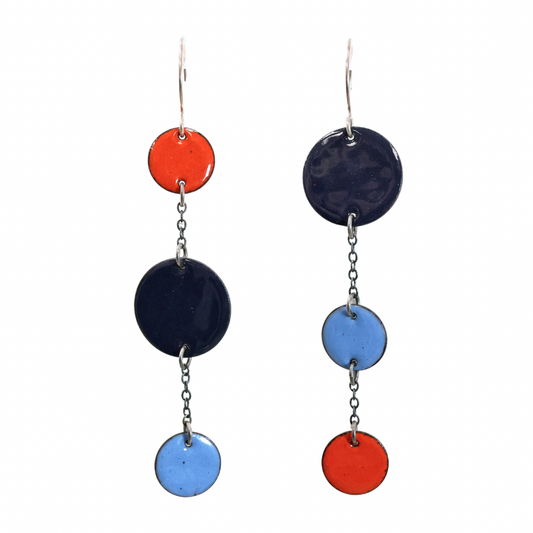 Asymmetrical 3-Dot Earrings. GDE3