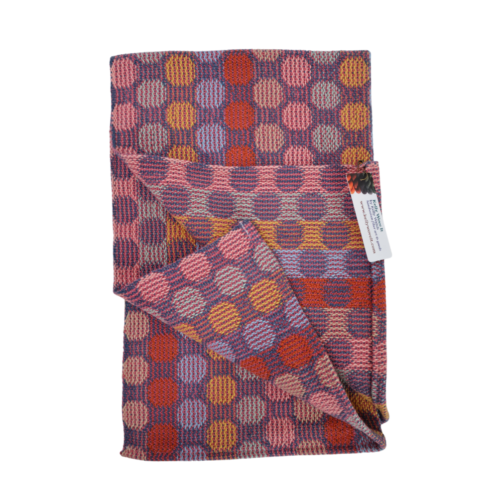 Handwoven Kitchen Towels - Purple/Polka Dot