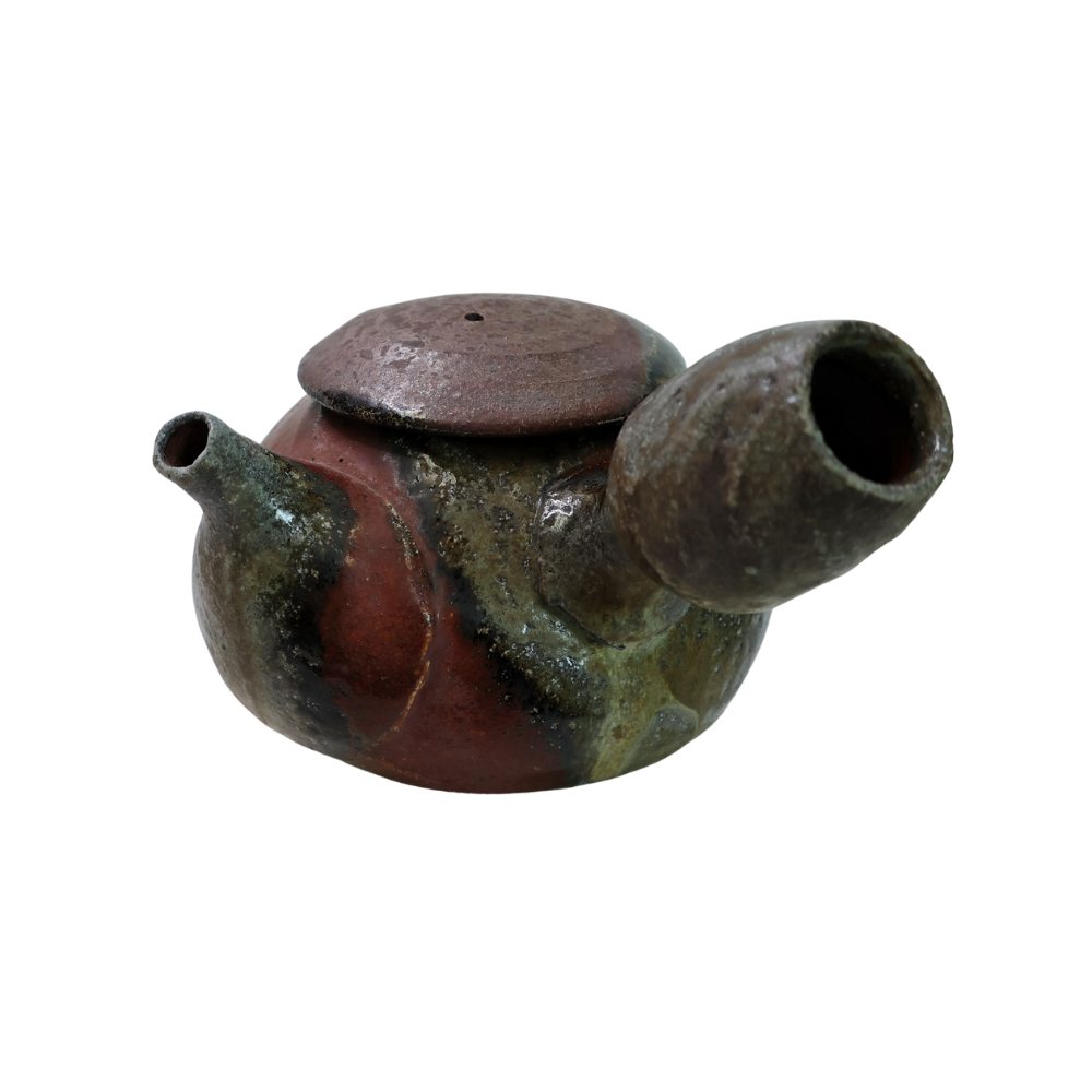 Red & Green Side Handle Teapot