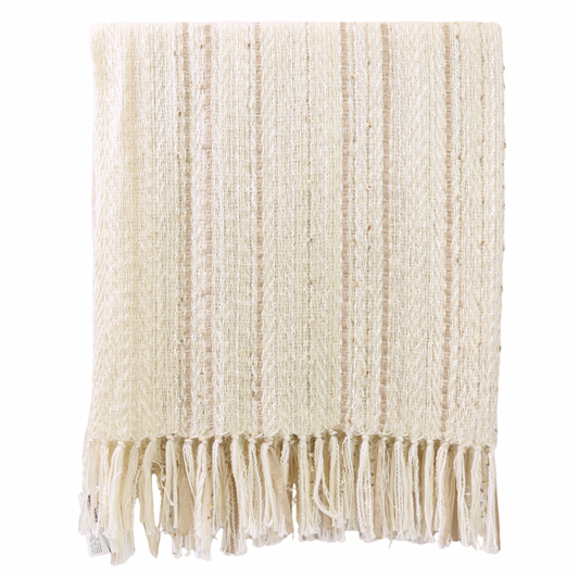 Handwoven Mohair Throw Natural