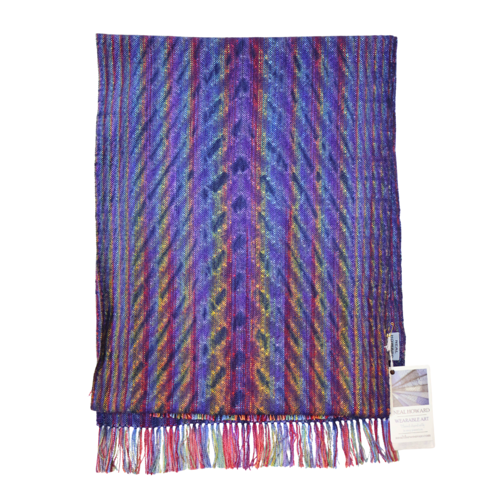 Woven Shibori Scarf Rainbow