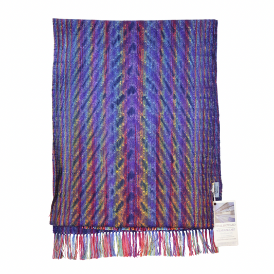 Woven Shibori Scarf Rainbow