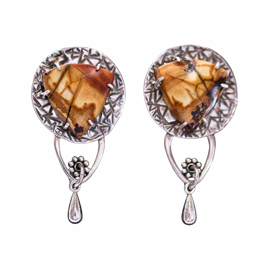 SS, Jasper Post Earrings