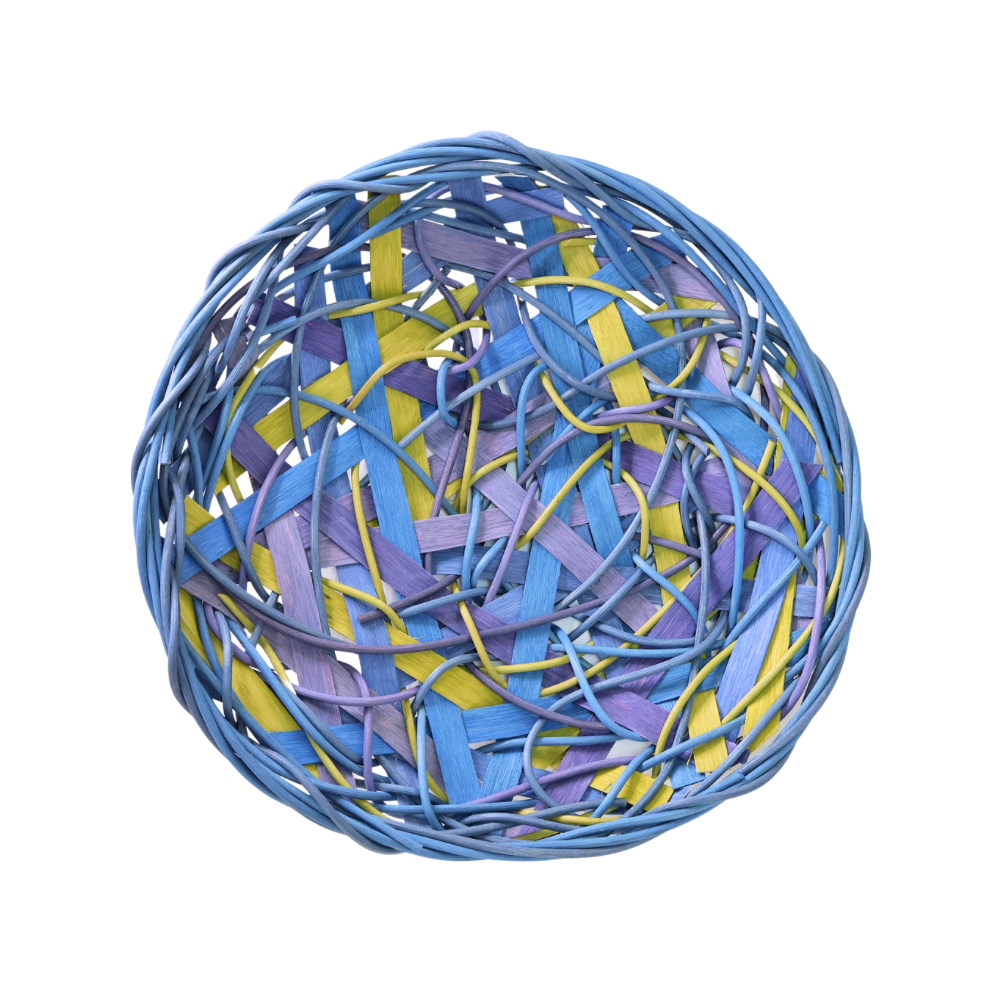 Medium Platter. Blue/Yellow