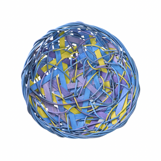 Medium Platter. Blue/Yellow