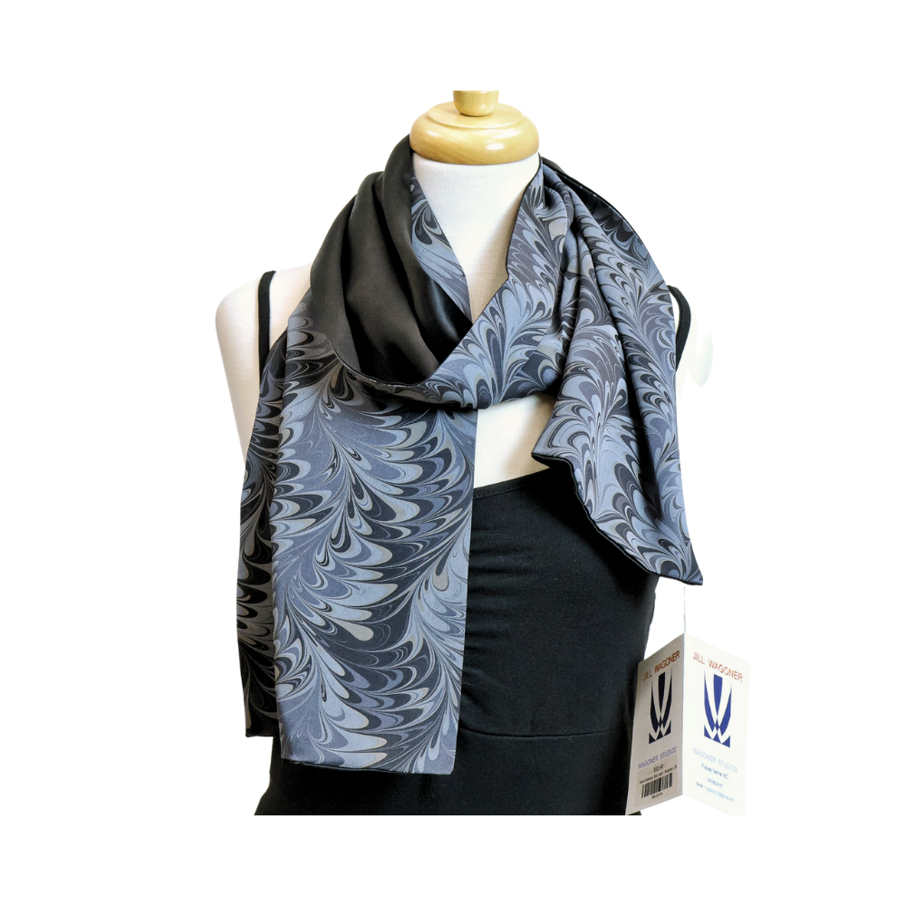 Hand Marbled Silk Scarf