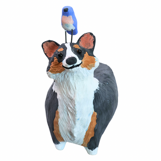 Corgi with Bluebird