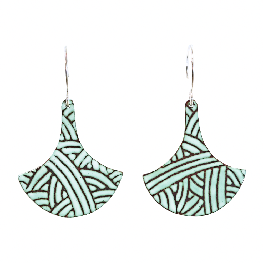 Round Fan Earrings. Rainbow. MFE1