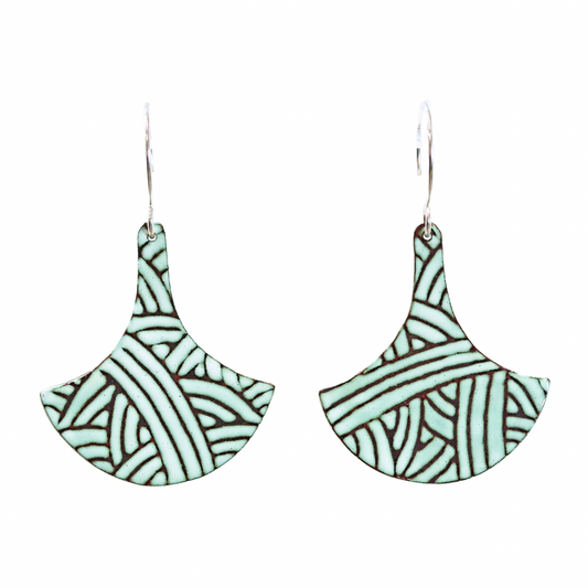 Round Fan Earrings. Rainbow. MFE1