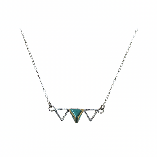Triangle Enameled Pendant NK Silver
