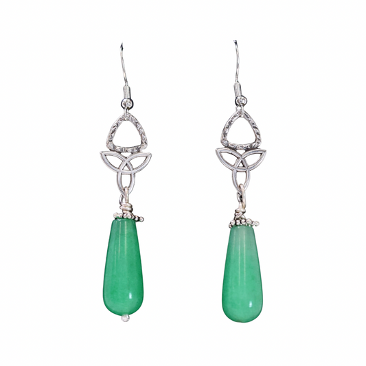 SS Green Quartz Dangles