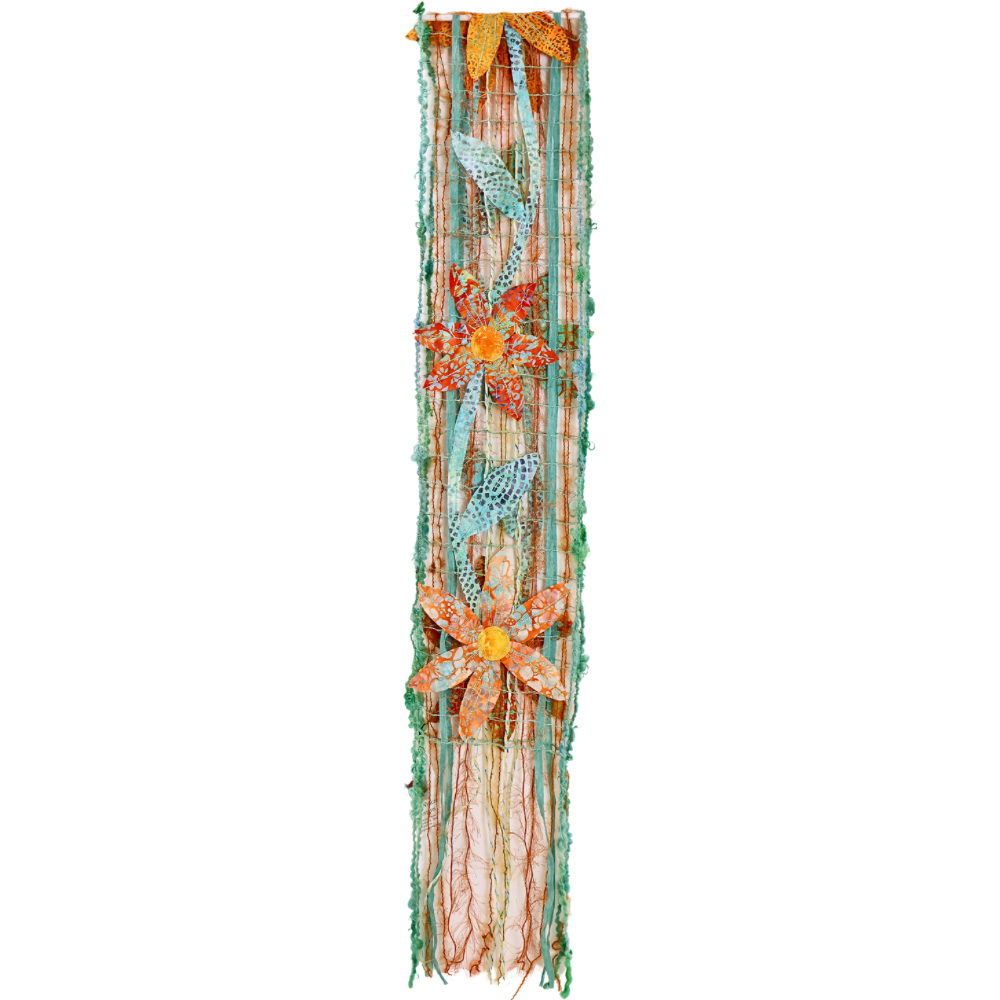 Scarf. Gr/OR Flowers