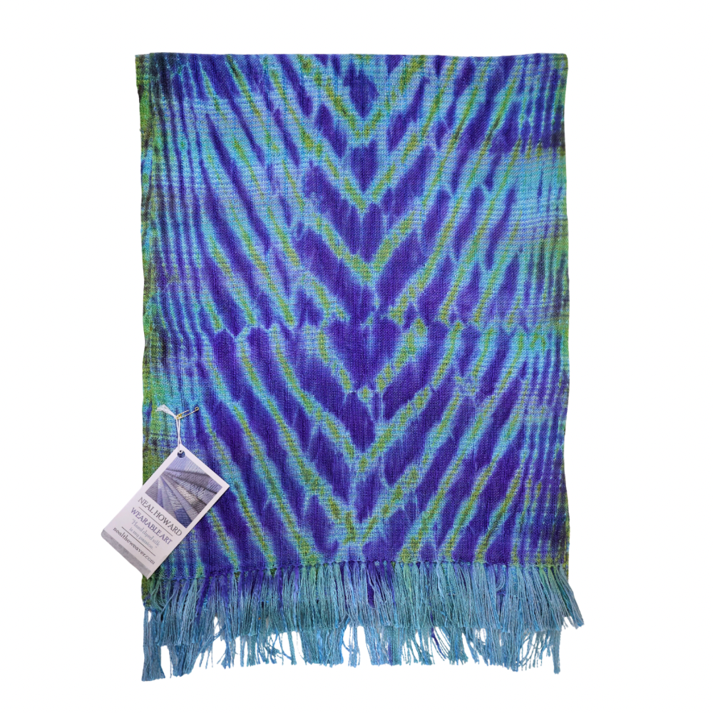 Woven Shibori Scarf. Silk