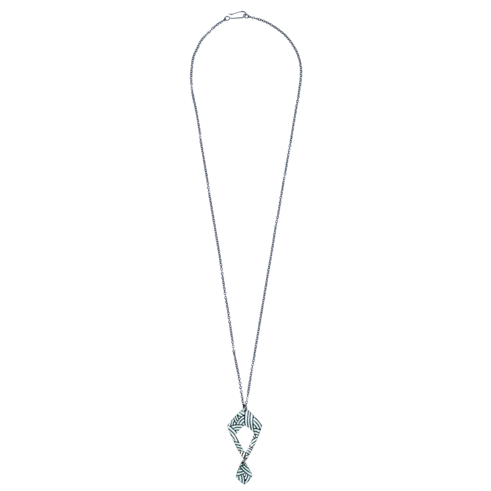 Dbl. Diamond Fan Necklace. MFN6