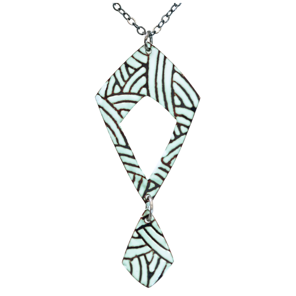 Dbl. Diamond Fan Necklace. MFN6