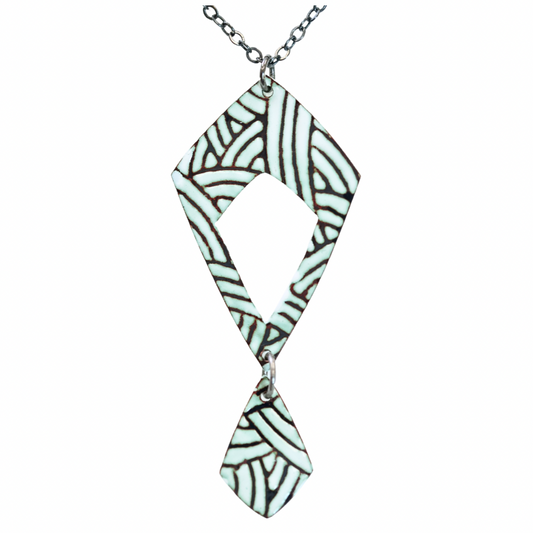 Dbl. Diamond Fan Necklace. MFN6