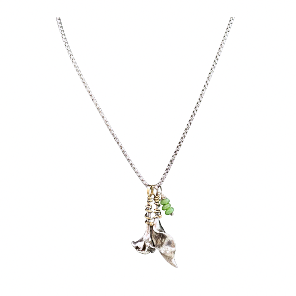 Flower Charm Necklace (Adventurine)