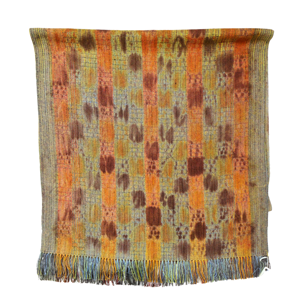 Woven Shibori Wrap - Orange Brown