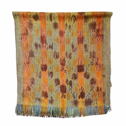Woven Shibori Wrap - Orange Brown