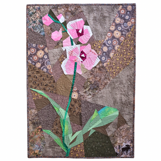 Pink Orchid on Mocha Mousse