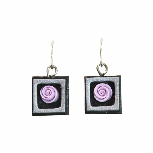 Rose in Frame Earrings